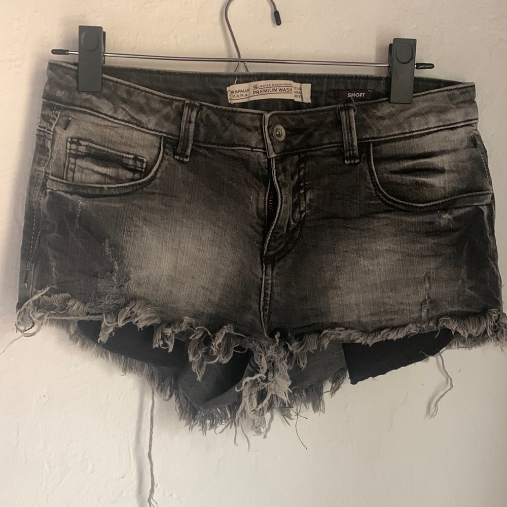 Zara black cut off shorts